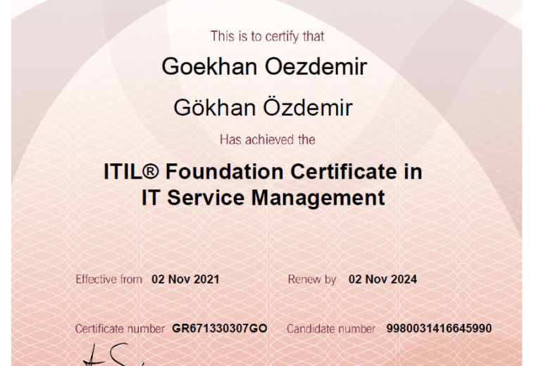 ITIL® Foundation Certificate V4 in IT Service Management