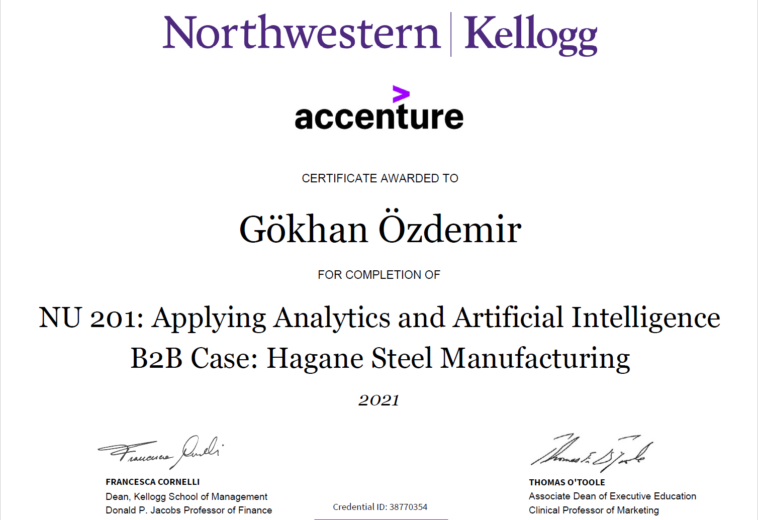 Northwestern University 201: Applying Analytics and Artificial Intelligence – Hagane Steel Manufacturing