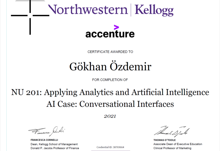 Northwestern University 201: Applying Analytics and Artificial Intelligence – Conversational Interfaces